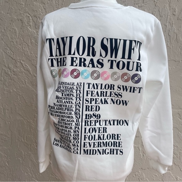 Women’s Music-Inspired Sweatshirt – The Eras Tour Design – Size S – White – NWT - Picture 11 of 13